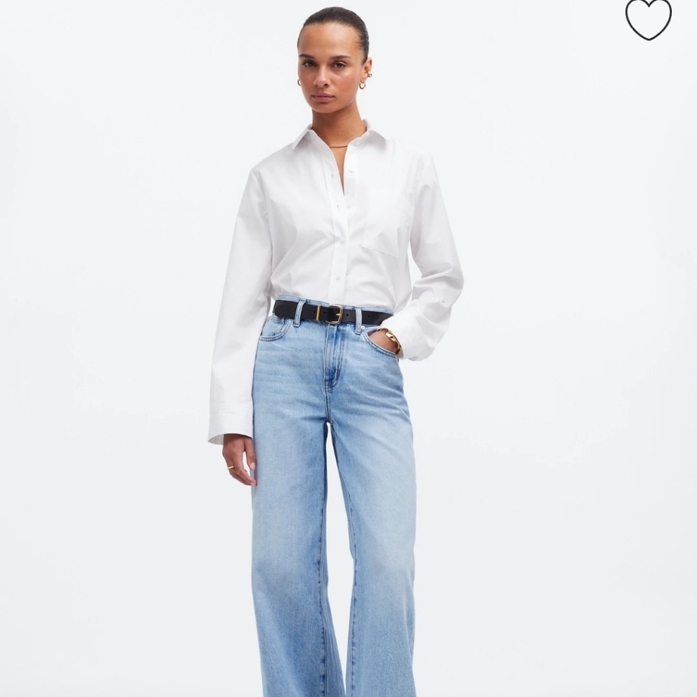Madewell Relaxed Button-Front Shirt in Poplin| NWT |Sz XS - Picture 1 of 12
